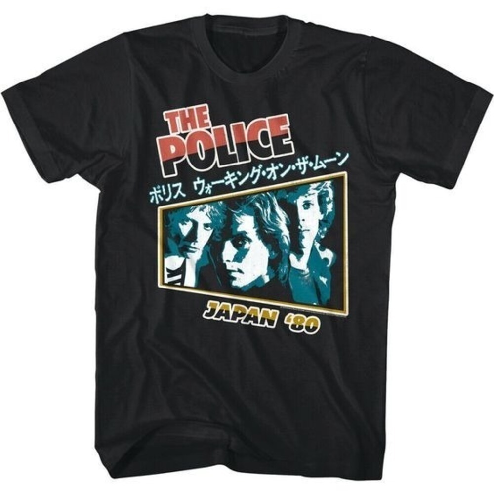 The Police Band Mens T Shirt Reggatta De Blanc Japan Tour 1980 Graphic Tee